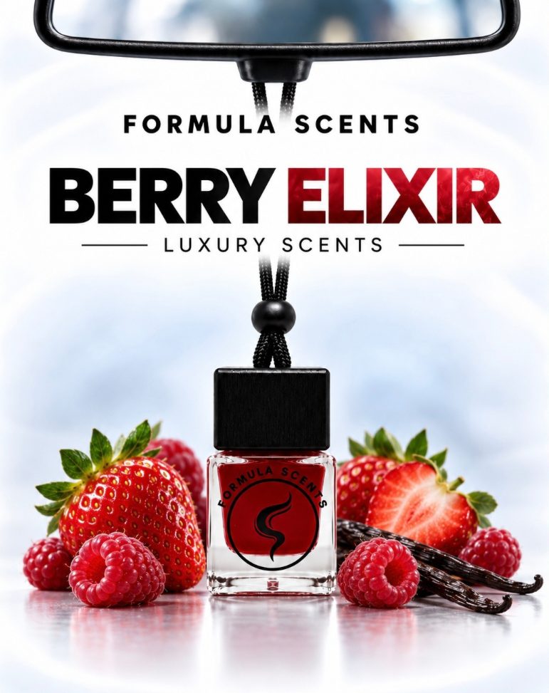 Berry Elixir, flacon Formula Scents avec ses ingrédients