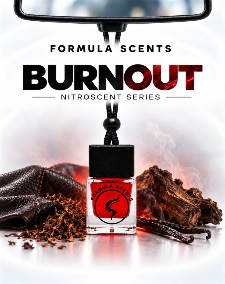 Burnout, flacon Formula Scents avec ses ingrédients
