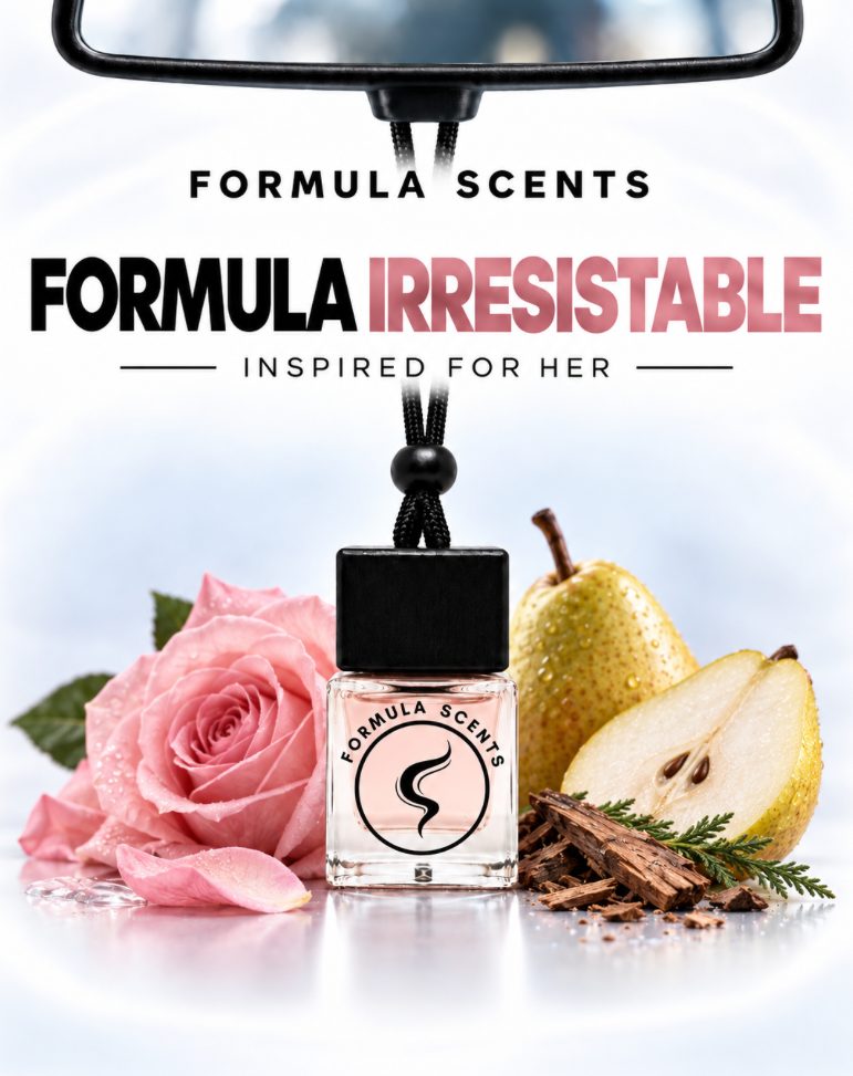 Formula Irresistible, flacon Formula Scents avec ses ingrédients