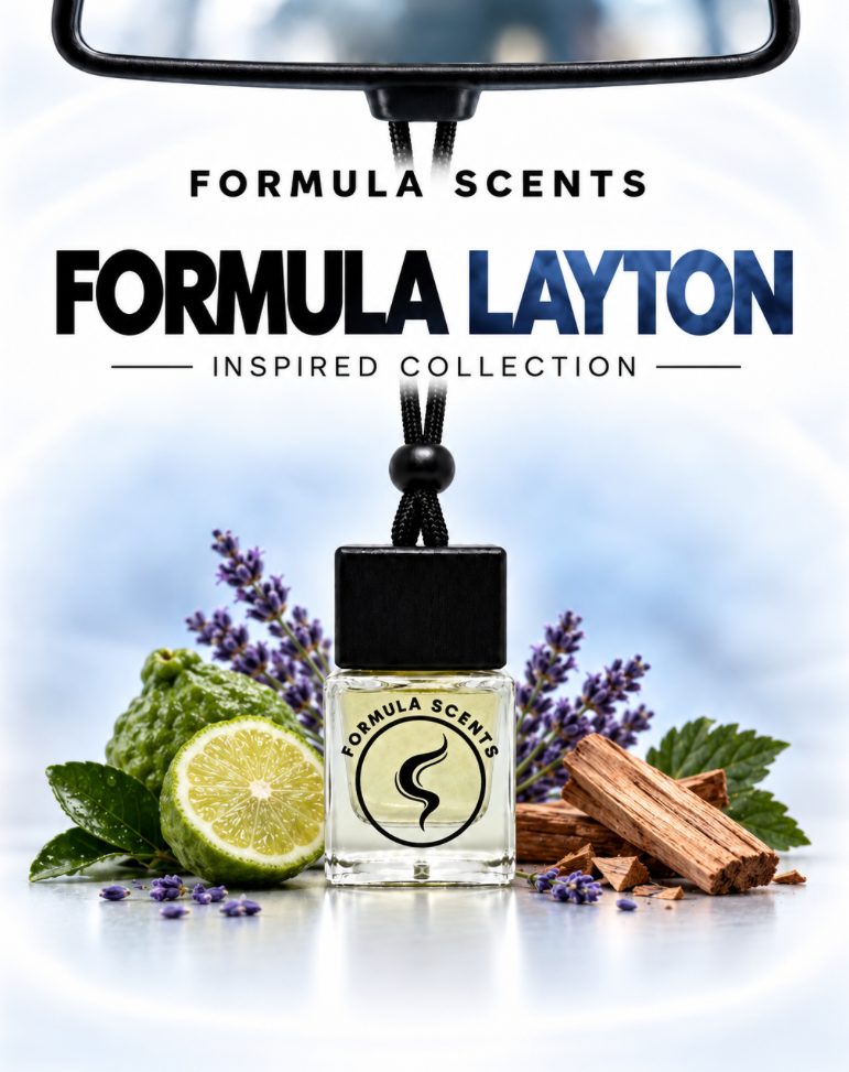 Formula Layton, flacon Formula Scents avec ses ingrédients