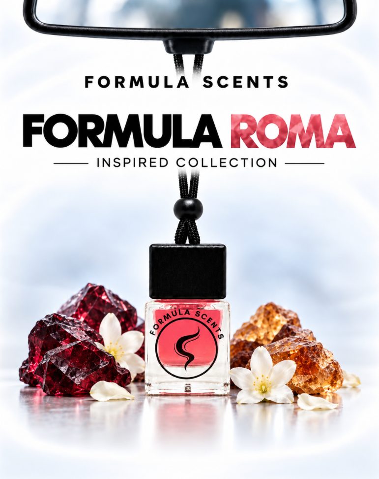 Formula Roma, flacon Formula Scents avec ses ingrédients