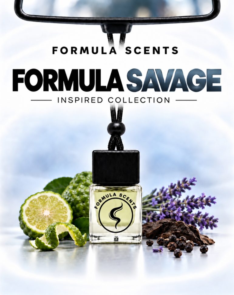 Formula Savage, flacon Formula Scents avec ses ingrédients