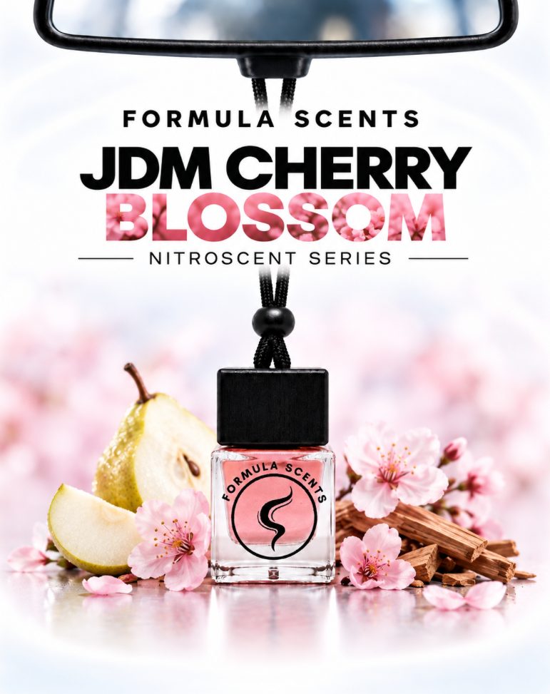 JDM Cherry Blossom, flacon Formula Scents avec ses ingrédients