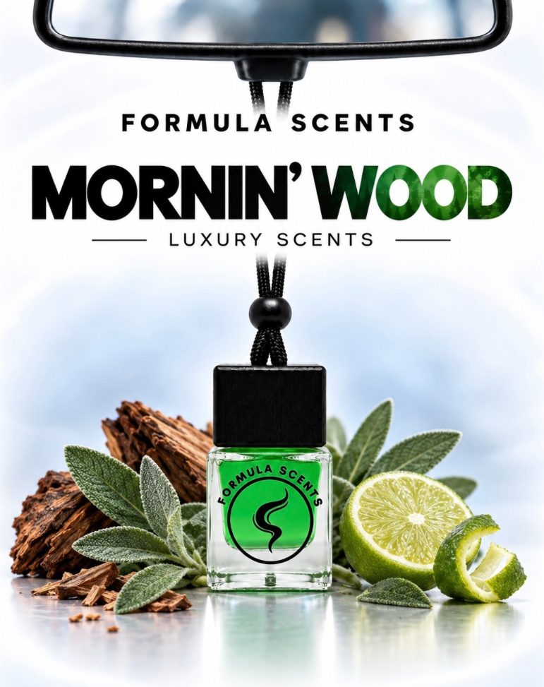 Mornin’ Wood, flacon Formula Scents avec ses ingrédients
